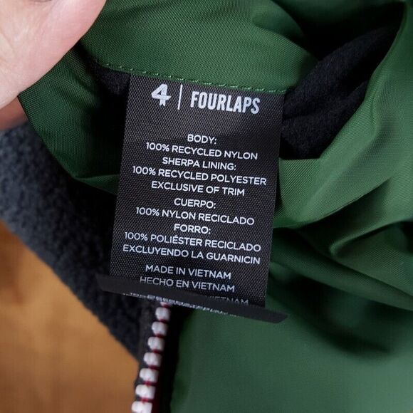 FOUR LAPS Mens Jacket Small Gray Zip Up Reversible Lead Sherpa FOURLAPS $148 - Picture 6 of 8